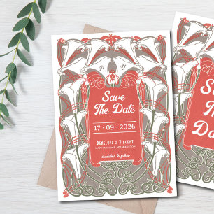 Art Nouveau Calla Lily Elegante Save the Date Einladung