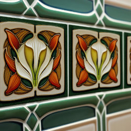Art Nouveau Calla Lily Symmetrie Fliese