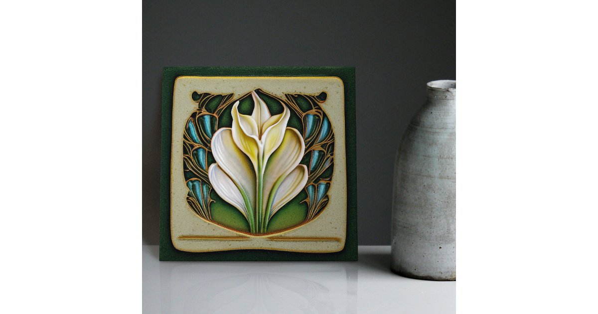 William Morris Style Art Nouveau Calla Lily Flower Huge Wall Art Print 18X24 In