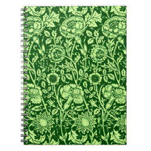 Art Nouveau Carnation Damask, Forest Green Notizblock
