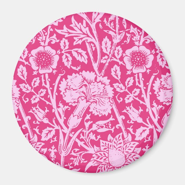 Art Nouveau Carnation Damask, Fuchsia Pink Magnet (Vorne)