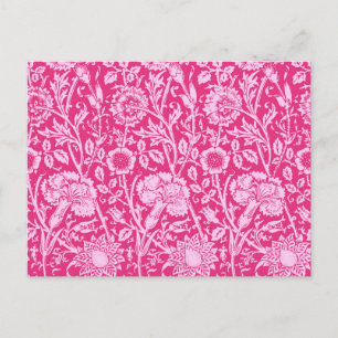 Art Nouveau Carnation Damask, Fuchsia Pink Postkarte