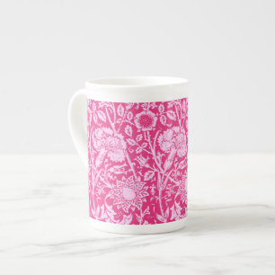 Art Nouveau Carnation Damask, Fuchsia Pink Prozellantasse