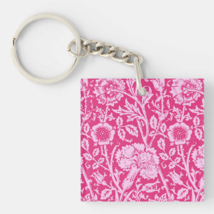 Art Nouveau Carnation Damask, Fuchsia Pink Schlüsselanhänger