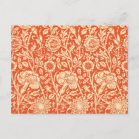 Art Nouveau Carnation Damask, Mandarin Orange