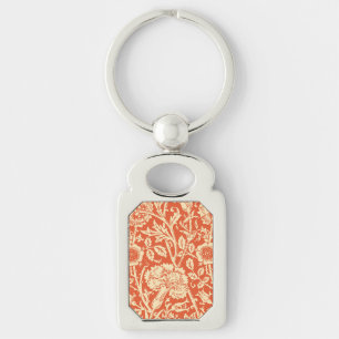 Art Nouveau Carnation Damask, Mandarin Orange Schlüsselanhänger