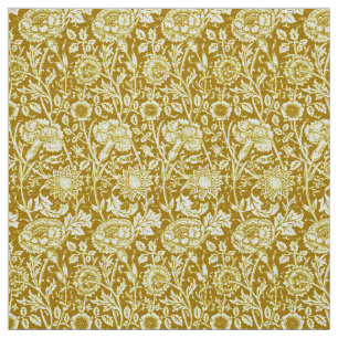 Art Nouveau Carnation Damask, Mustard and Yellow Stoff