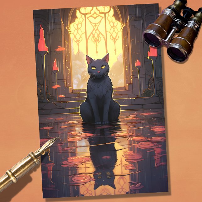 Art Nouveau Cat 1 Decoupage Paper Seidenpapier (Von Creator hochgeladen)