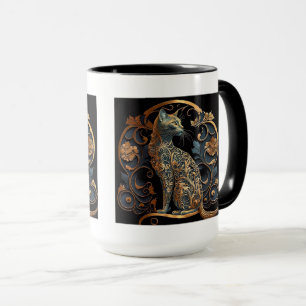 Art Nouveau Cat Combo Tasse, 15 oz Tasse