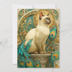 Art Nouveau Cat Feiertagskarte
