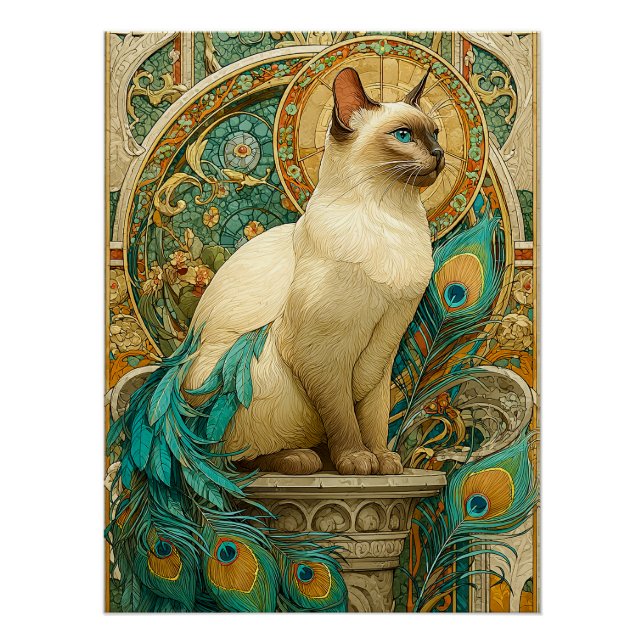 Art Nouveau Cat Poster (Vorderseite)