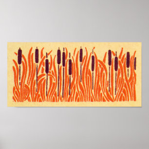 Art Nouveau Cat Schwanzes - Print Poster