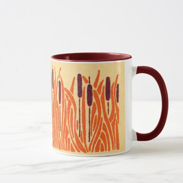 Art Nouveau Cat Schwanzes - Tasse (Rechts)
