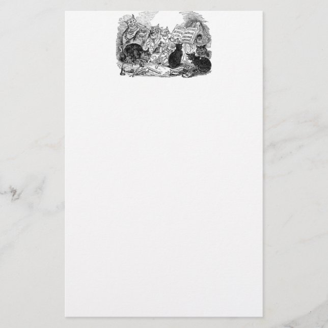 Art Nouveau Cats Briefpapier (Vorderseite)