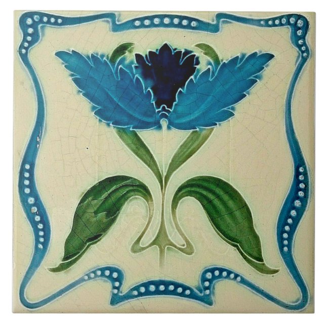 Art nouveau ceramic tile fliese (Vorderseite)