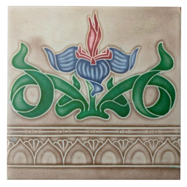 Art Nouveau ceramic tile Fliese (Vorderseite)
