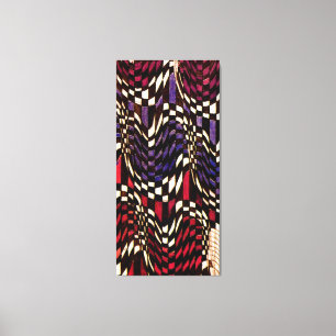 Art Nouveau Checkered Wave Pattern Leinwanddruck