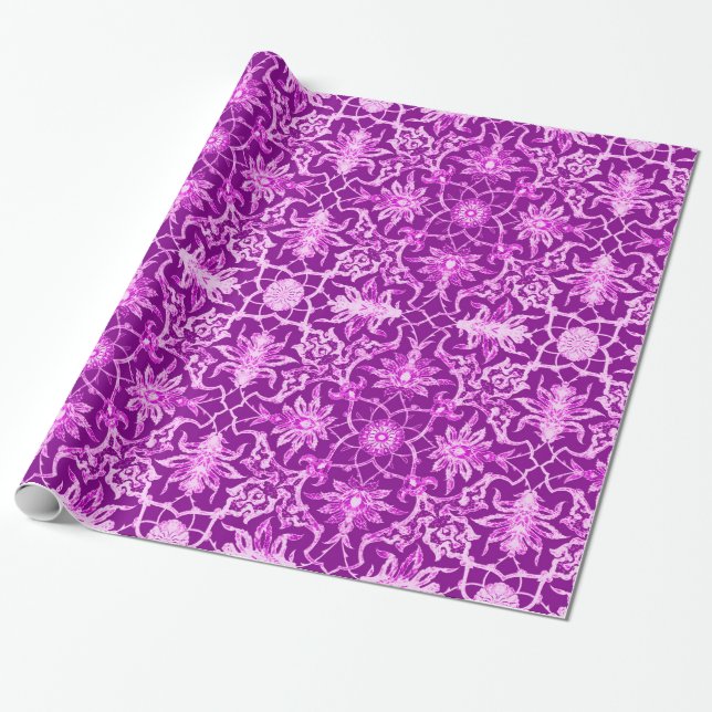 Art Nouveau Chinese Pattern - Amethyst Lila Geschenkpapier (Ungerollt)