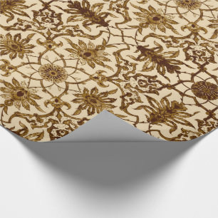Art Nouveau Chinese Pattern - Braun und Beige Geschenkpapier