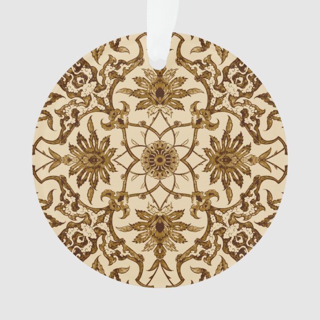 Art Nouveau Chinese Pattern - Braun und Beige Ornament (Vorderseite)