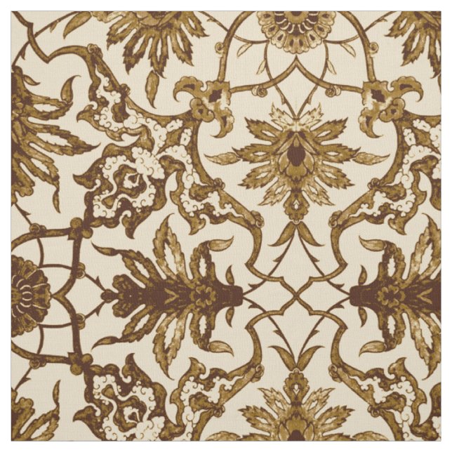 Art Nouveau Chinese Pattern - Braun und Beige Stoff (Muster)