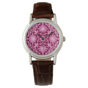 Art Nouveau Chinese Pattern - Burgund Wein Armbanduhr