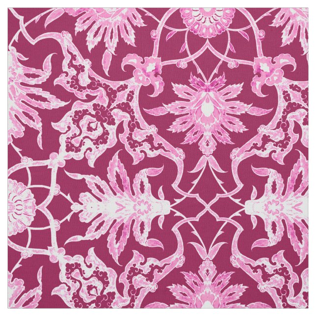 Art Nouveau Chinese Pattern - Burgund Wein Stoff (Muster)