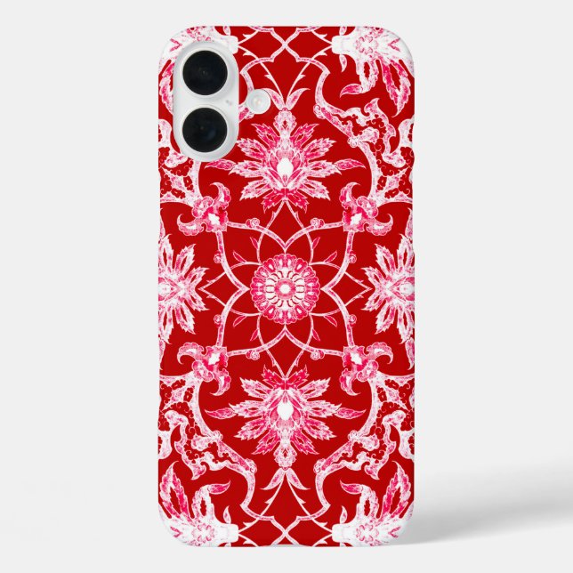 Art Nouveau Chinese Pattern - Deep Red Case-Mate iPhone Hülle (Rückseite)