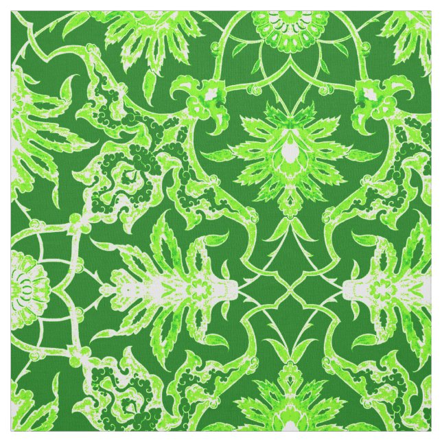 Art Nouveau Chinese Pattern - Emerald Green Stoff (Muster)