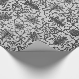 Art Nouveau Chinese Pattern - Silver Gray Geschenkpapier