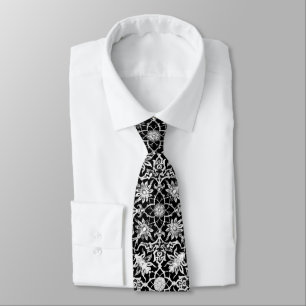 Art Nouveau Chinese Pattern - White on Black Krawatte
