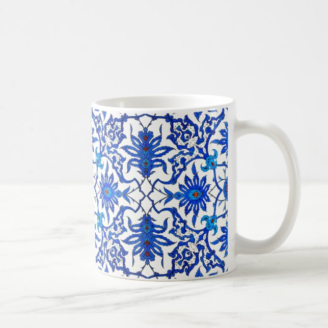 Art Nouveau Chinese Tile - Cobalt Blue & White Tasse (Rechts)