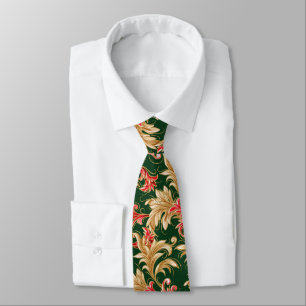 Art Nouveau Christmas Blätter Neck Tie Krawatte