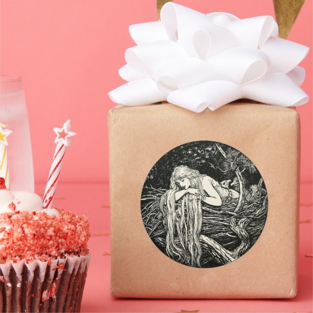 Art Nouveau Classic Round Sticker (Party)