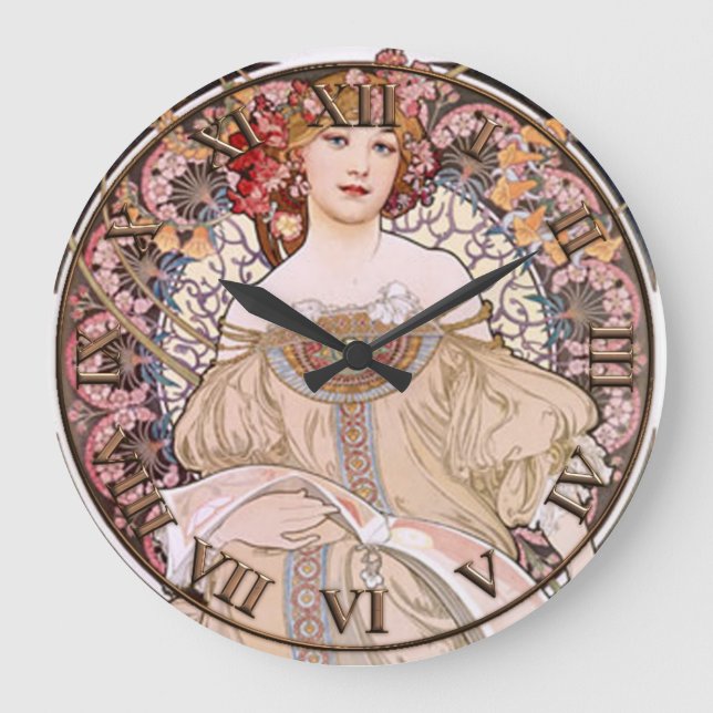 Art Nouveau Clock Große Wanduhr (Vorderseite)