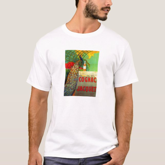 Art Nouveau Cognac Ad'Arte y Peacock T-Shirt (Vorderseite)