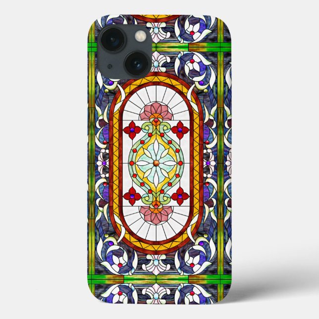 Art Nouveau Colorful Tiffany gestanztes Glas Fenst Case-Mate iPhone Hülle (Rückseite)