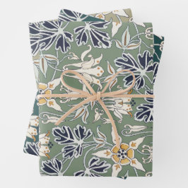 Art Nouveau Columbine Blume Muster. Geschenkpapier Set