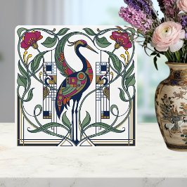 Art Nouveau Crane Floral Geometric Pattern Ceramic Fliese