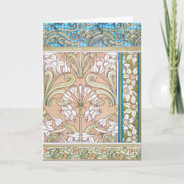 Art Nouveau daffodil Verneui Textilfloralkunst Karte