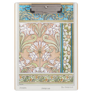 Art Nouveau daffodil Verneui Textilfloralkunst Klemmbrett