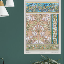 Art Nouveau daffodil Verneui Textilfloralkunst Poster