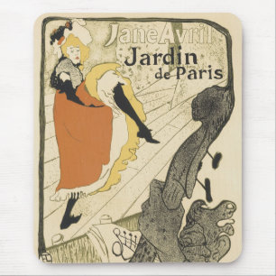 Art Nouveau Dancer Jane Avril, Toulouse Lautrec Mousepad
