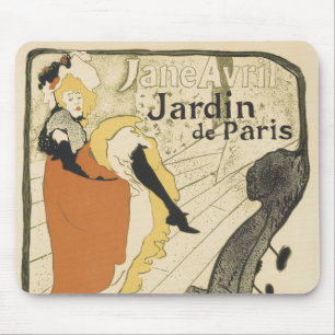 Art Nouveau Dancer Jane Avril, Toulouse Lautrec Mousepad