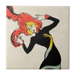 Art Nouveau Dancer Jane Avril von Toulouse Lautrec Fliese