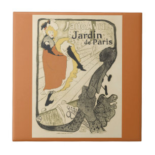 Art Nouveau Dancer Jane Avril von Toulouse Lautrec Fliese