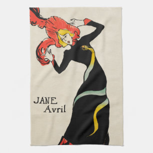 Art Nouveau Dancer Jane Avril von Toulouse Lautrec Geschirrtuch