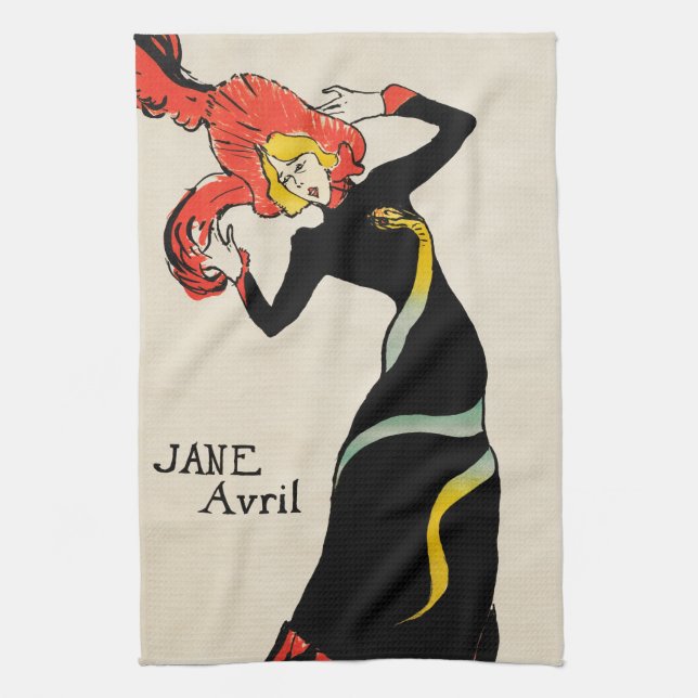 Art Nouveau Dancer Jane Avril von Toulouse Lautrec Geschirrtuch (Vertikal)