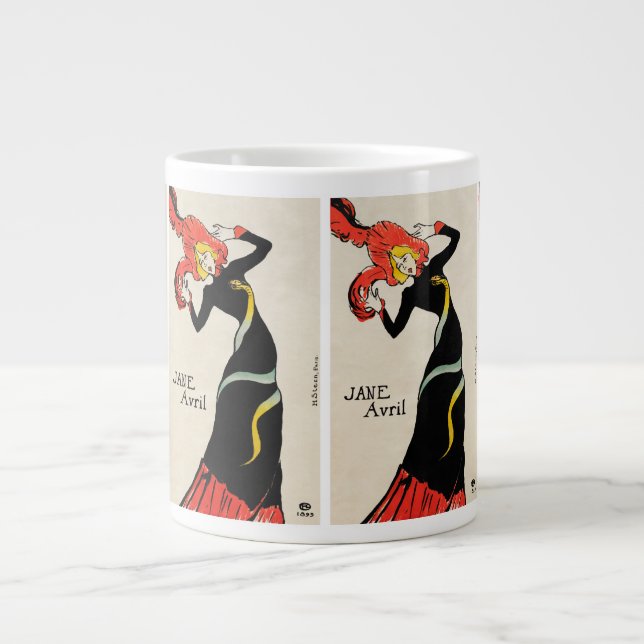 Art Nouveau Dancer Jane Avril von Toulouse Lautrec Jumbo-Tasse (Vorderseite)