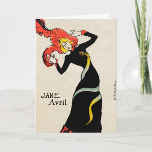 Art Nouveau Dancer Jane Avril von Toulouse Lautrec Karte